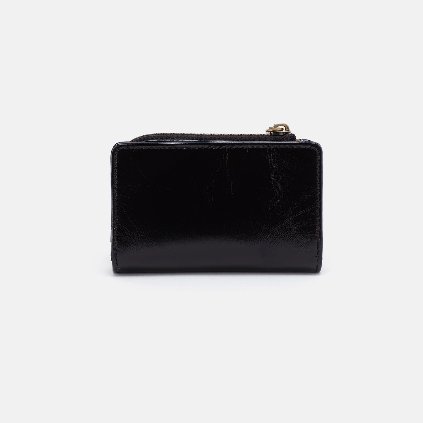 Jill Card Case In Polished Leather - Black