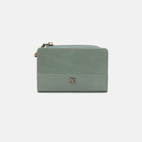 Jill Card Case In Polished Leather - Jade
