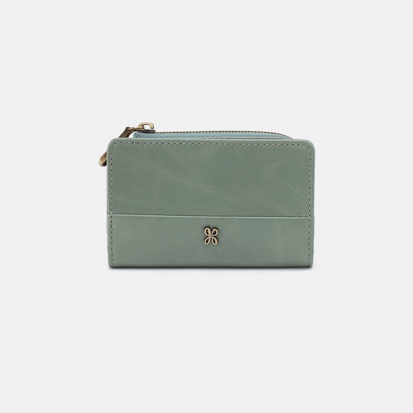 Jill Card Case In Polished Leather - Jade