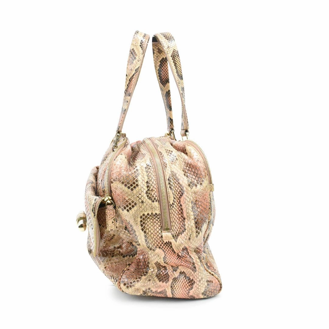 Jimmy Choo 'Justine' Python Satchel Bag
