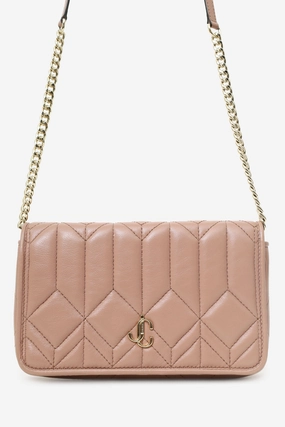 Jimmy Choo Beige Nappa Leather JC Wallet On Chain