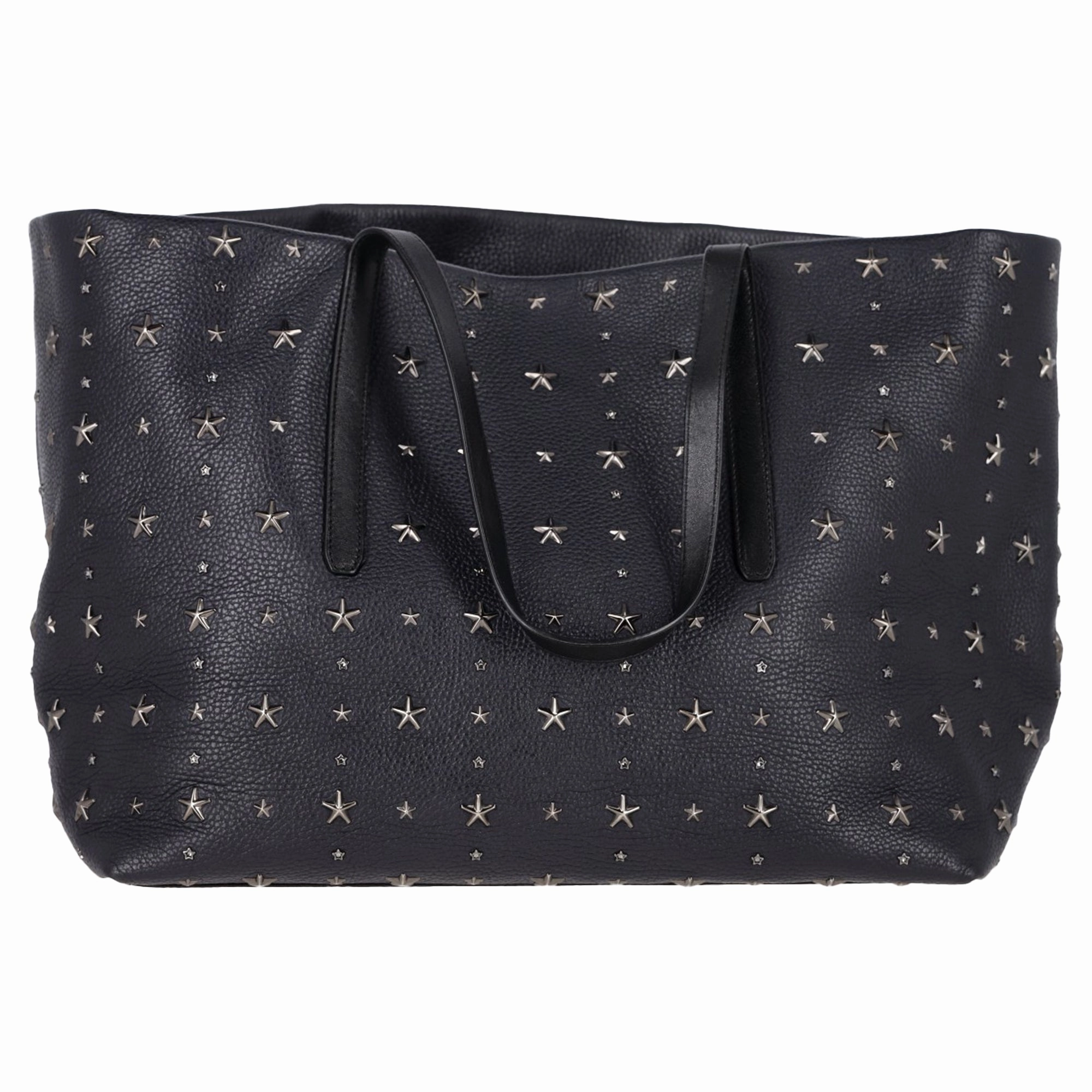 Jimmy Choo Pimlico Star Studded Tote Bag in Black Leather