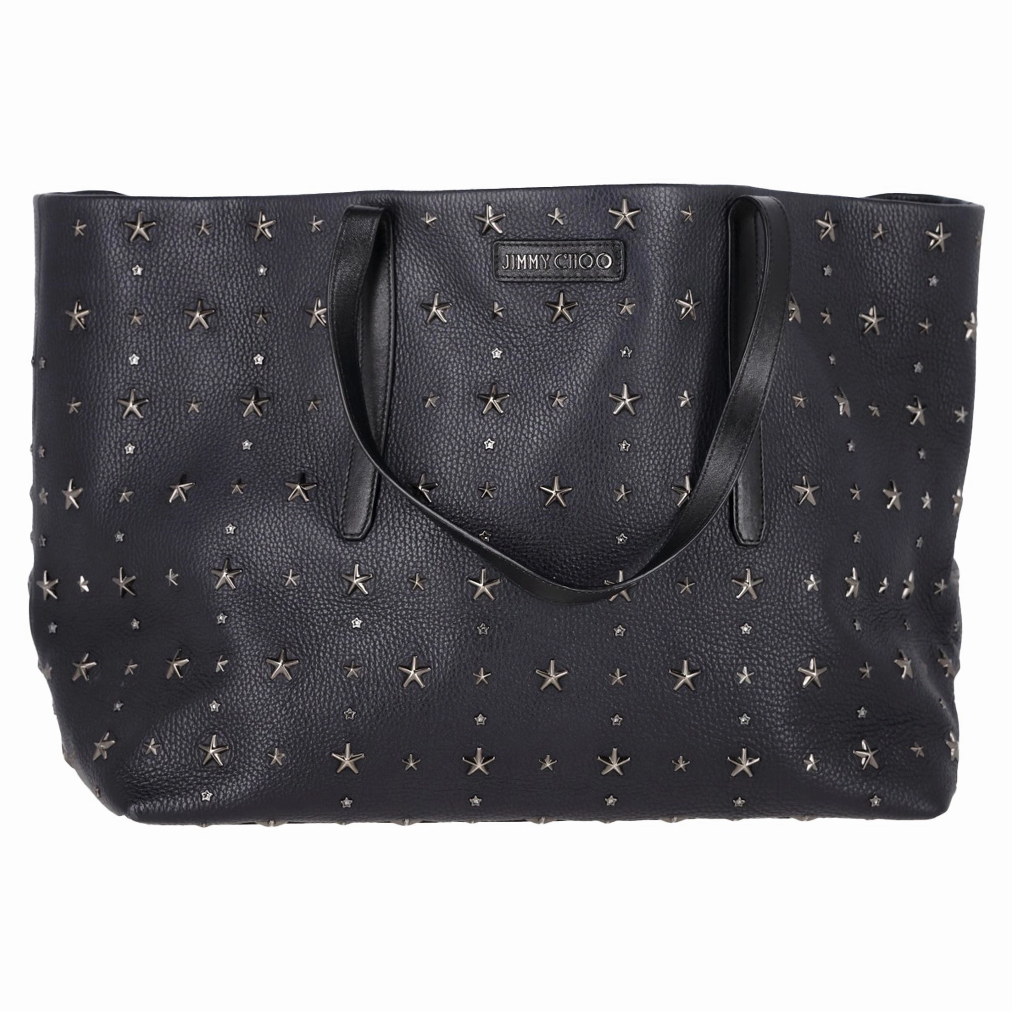 Jimmy Choo Pimlico Star Studded Tote Bag in Black Leather