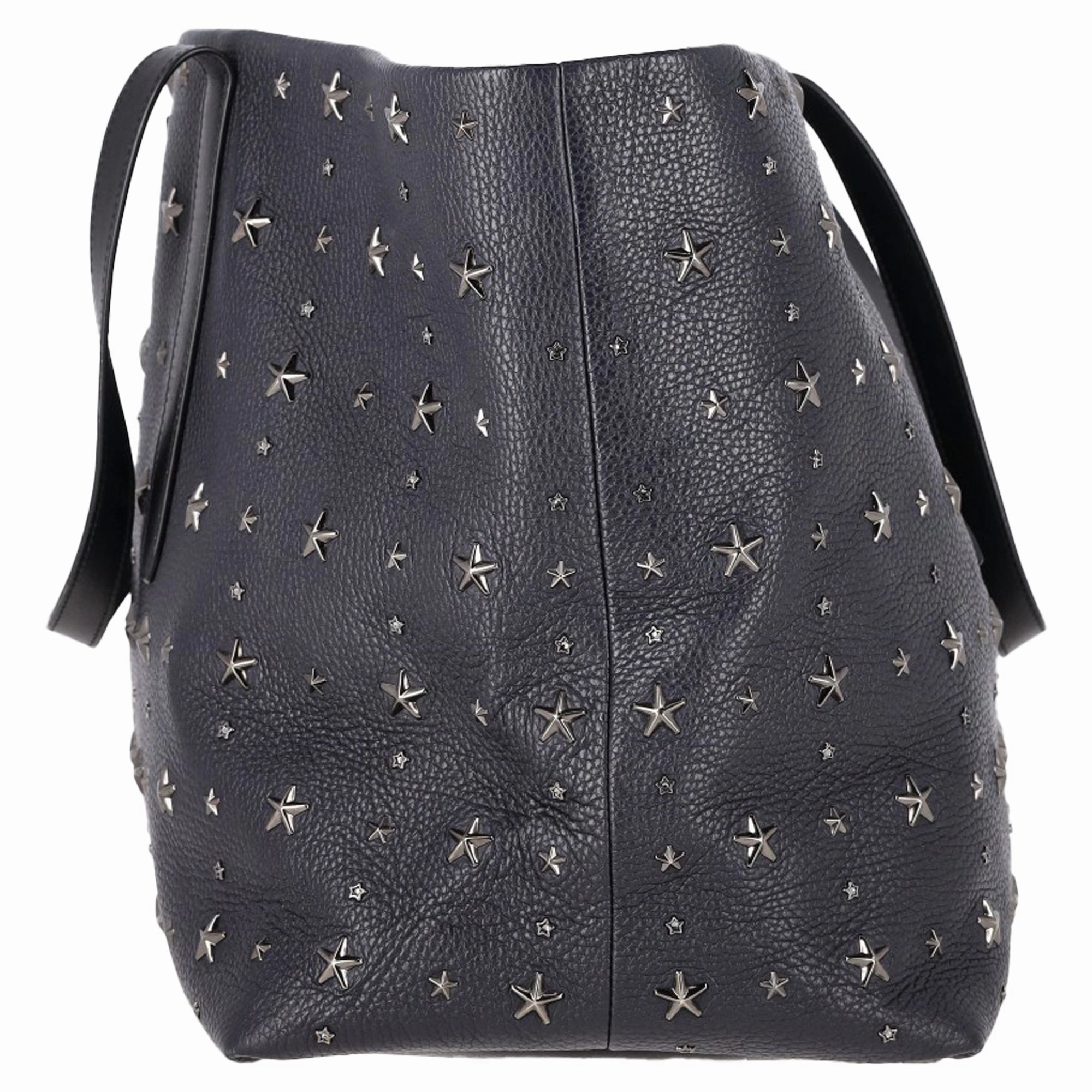 Jimmy Choo Pimlico Star Studded Tote Bag in Black Leather