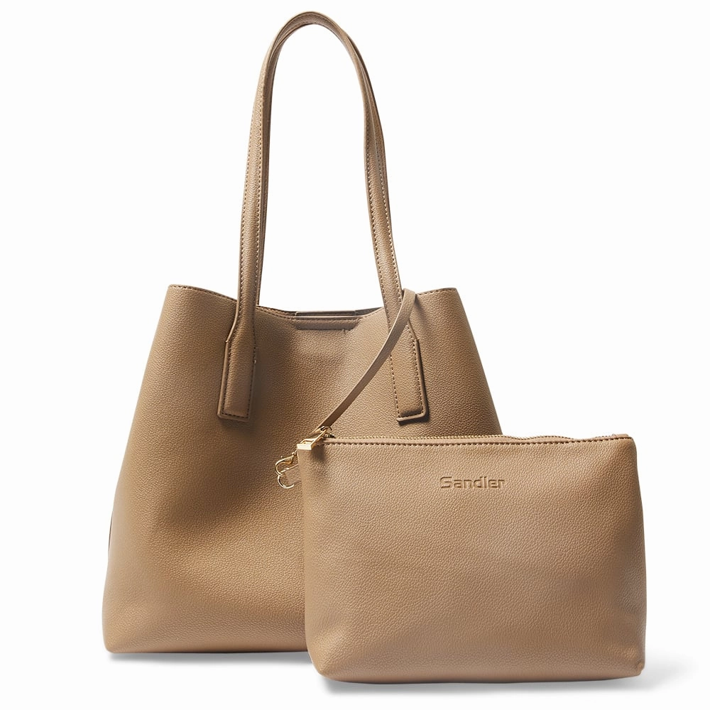 Joanna Tote in Taupe Pebble