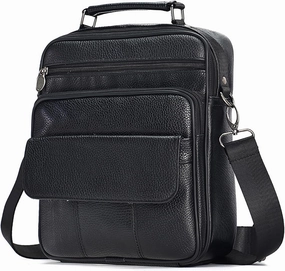 JOYIR Genuine Leather Small Messenger Bag for Men Crossbody Shoulder Purse Casual Sling Bag for Travel Business Work