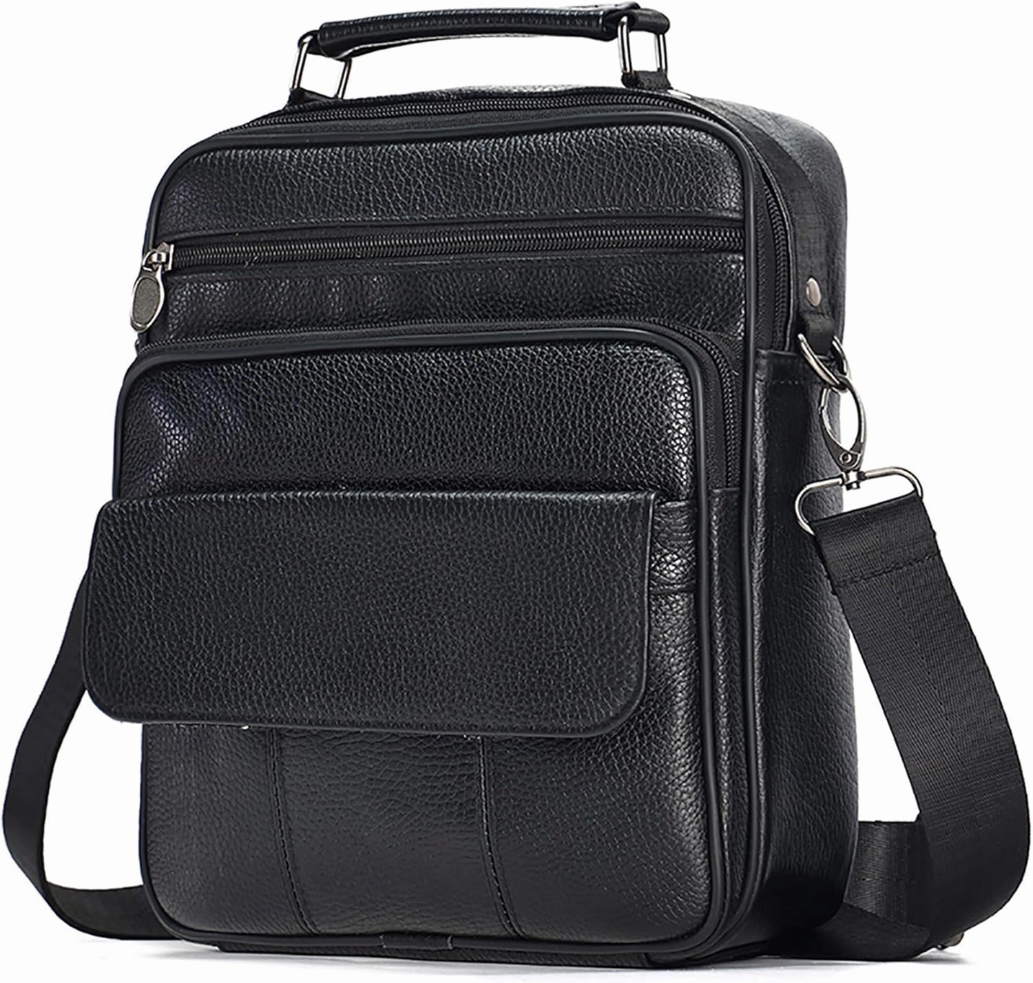 JOYIR Genuine Leather Small Messenger Bag for Men Crossbody Shoulder Purse Casual Sling Bag for Travel Business Work
