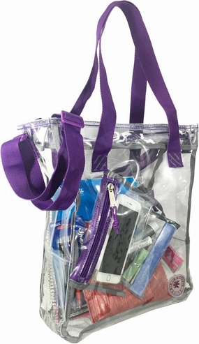 K-Cliffs Heavy Duty Clear Tote Deluxe See Through Messenger Work Bag Durable Transparent PVC Lunch Bag