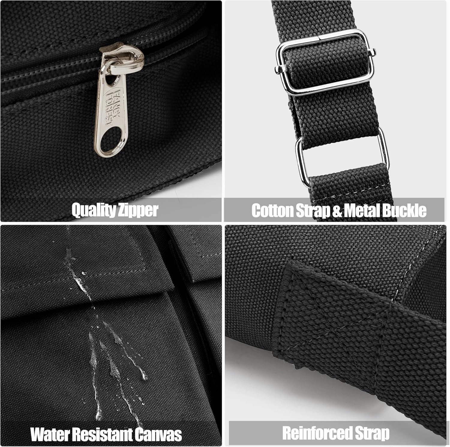 KALIDI Canvas Tote Bag Messenger Bag, Large Crossbody Bag for Women or Men, Casual Canvas Shoulder Bag for College Work Daily