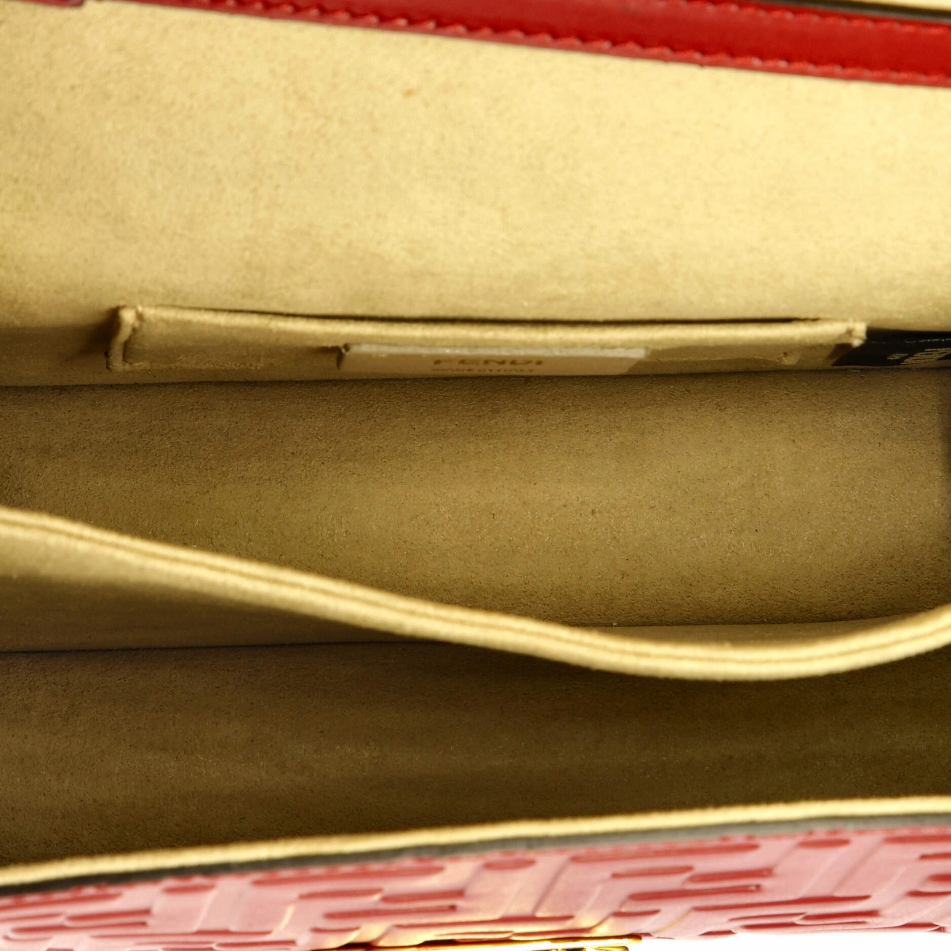 Kan U Shoulder Bag Zucca Embossed Leather Small