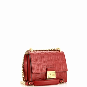 Kan U Shoulder Bag Zucca Embossed Leather Small
