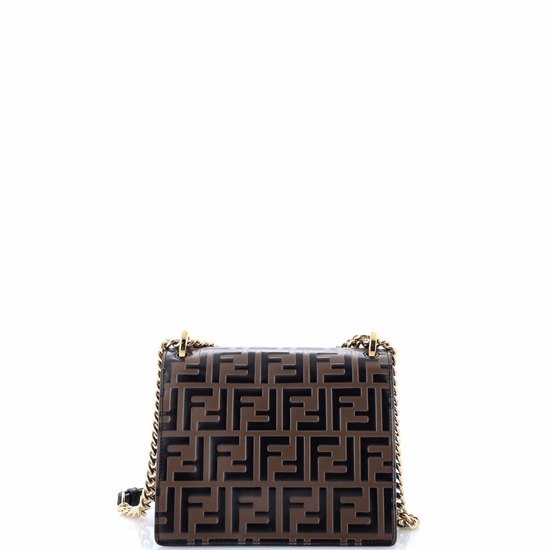 Kan U Shoulder Bag Zucca Embossed Leather Small