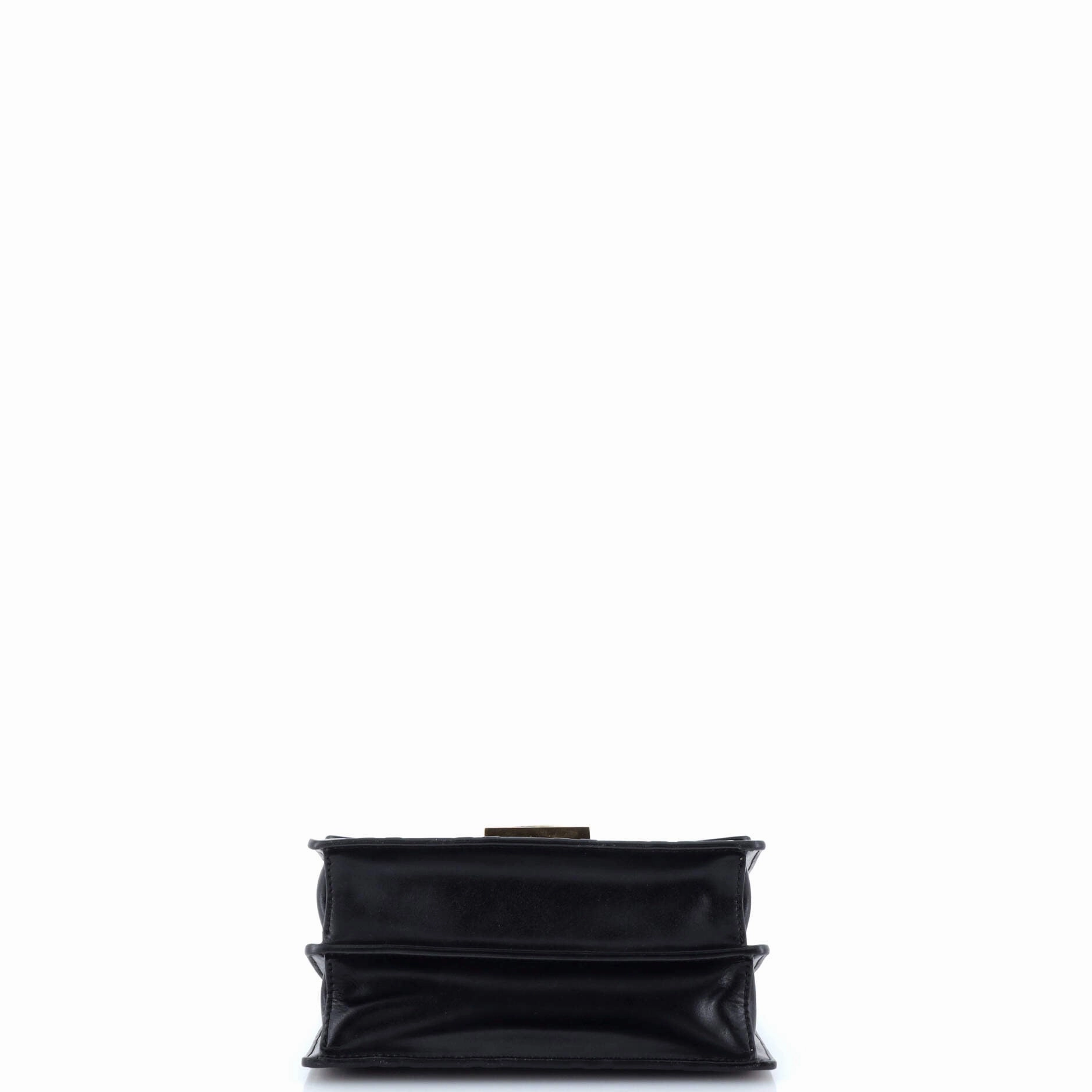 Kan U Shoulder Bag Zucca Embossed Leather Small