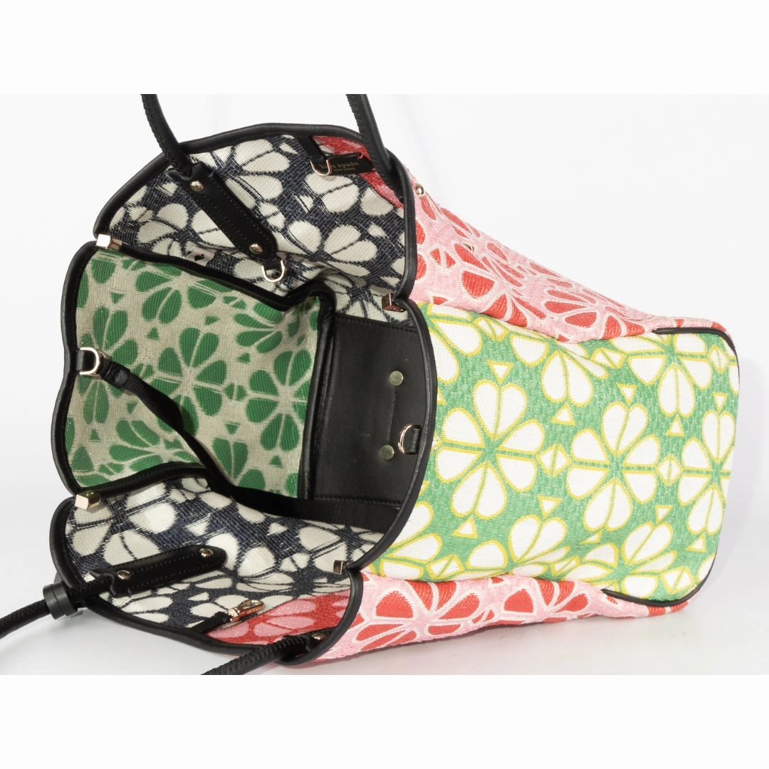 Kate Spade Jacquard Flower Raffia Tote Bag