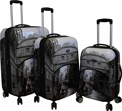 Kemyer 788 Vintage World Series Lightweight 3-Pc Expandable Hardside Spinner Luggage Set (New