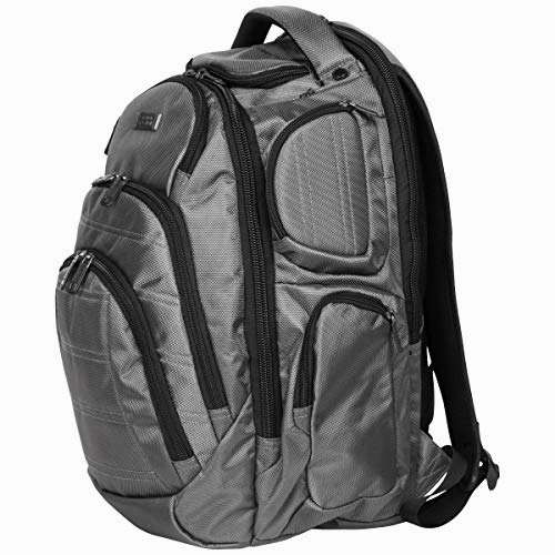 Kenneth Cole Reaction Pack of All Trades 1680d Polyester Double Gusset 17.0 Laptop Backpack, Charcoal