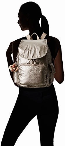 Kipling Women'S Ravier Medium Solid Backpack, Metallic Pewter