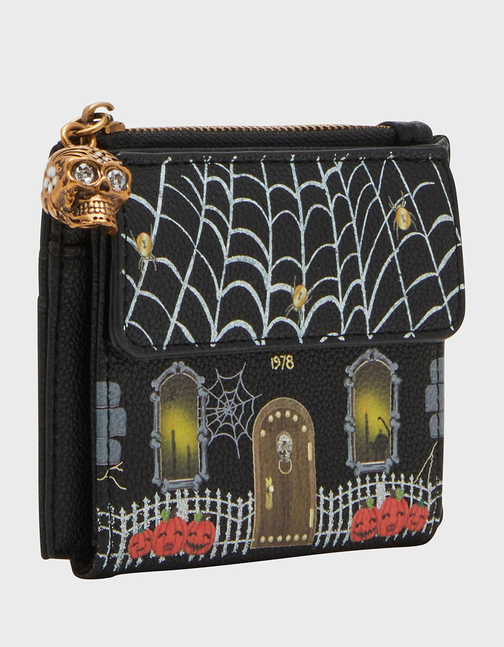 KITSCH HAUNTED HOUSE BIFOLD WALLET BLACK