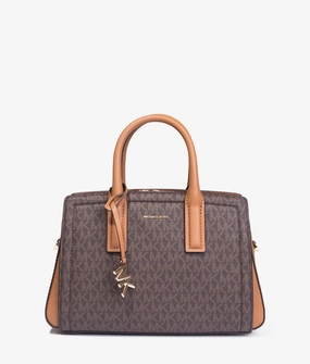 Laila tote in brown and acorn