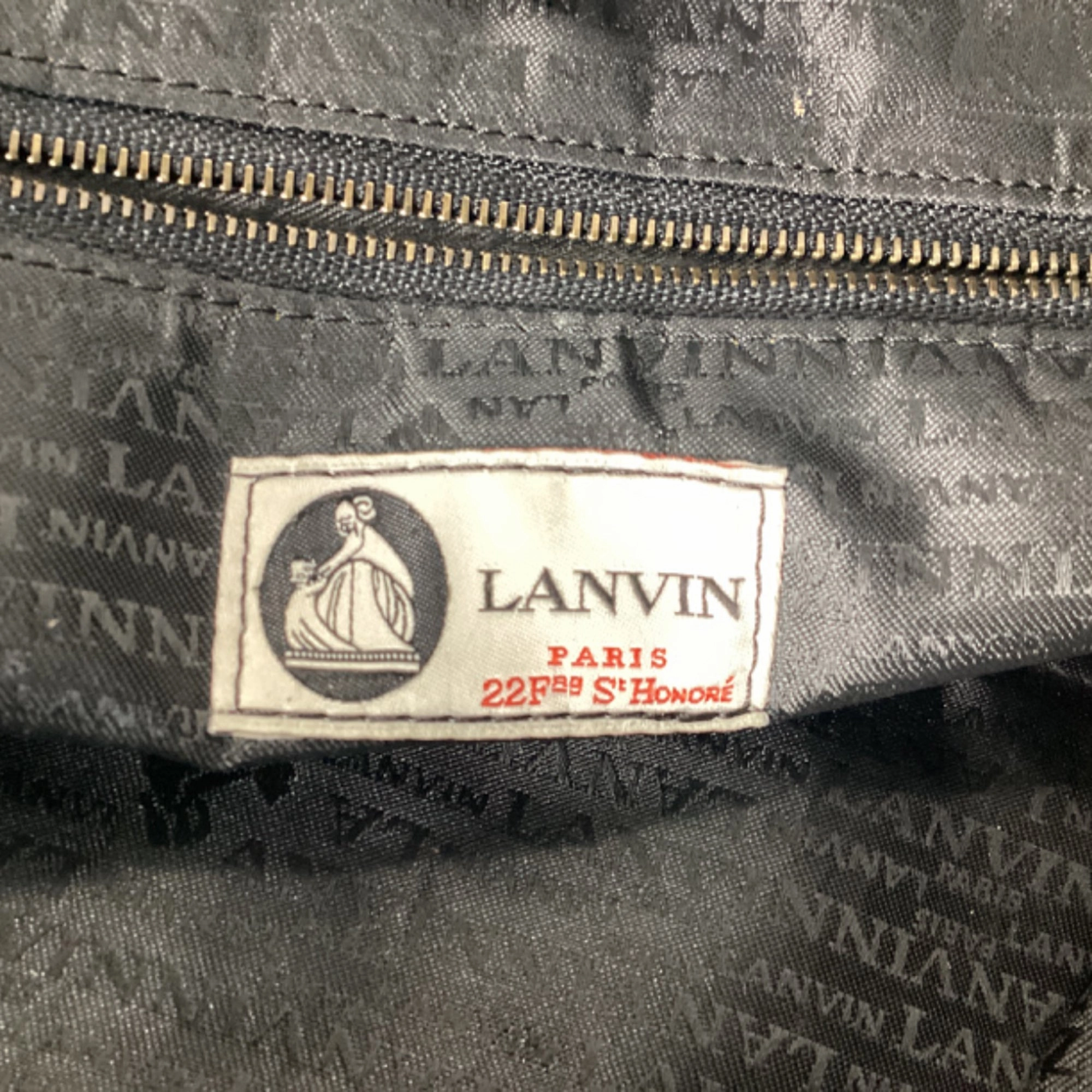 Lanvin Snakeskin Logo Tote Bag in Brown Canvas