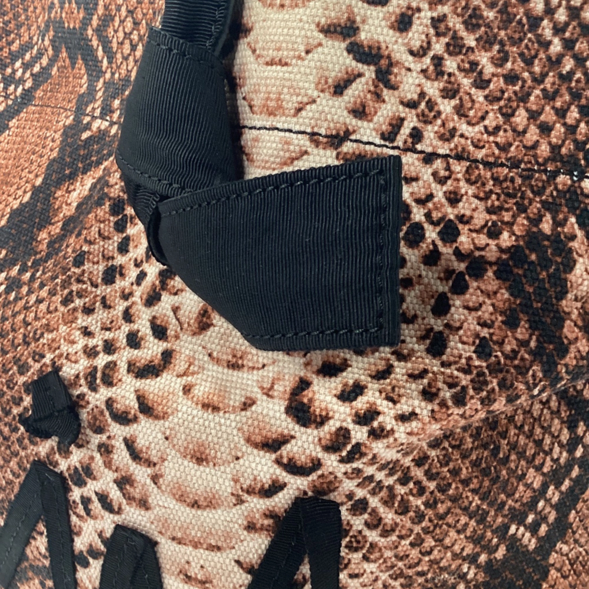 Lanvin Snakeskin Logo Tote Bag in Brown Canvas
