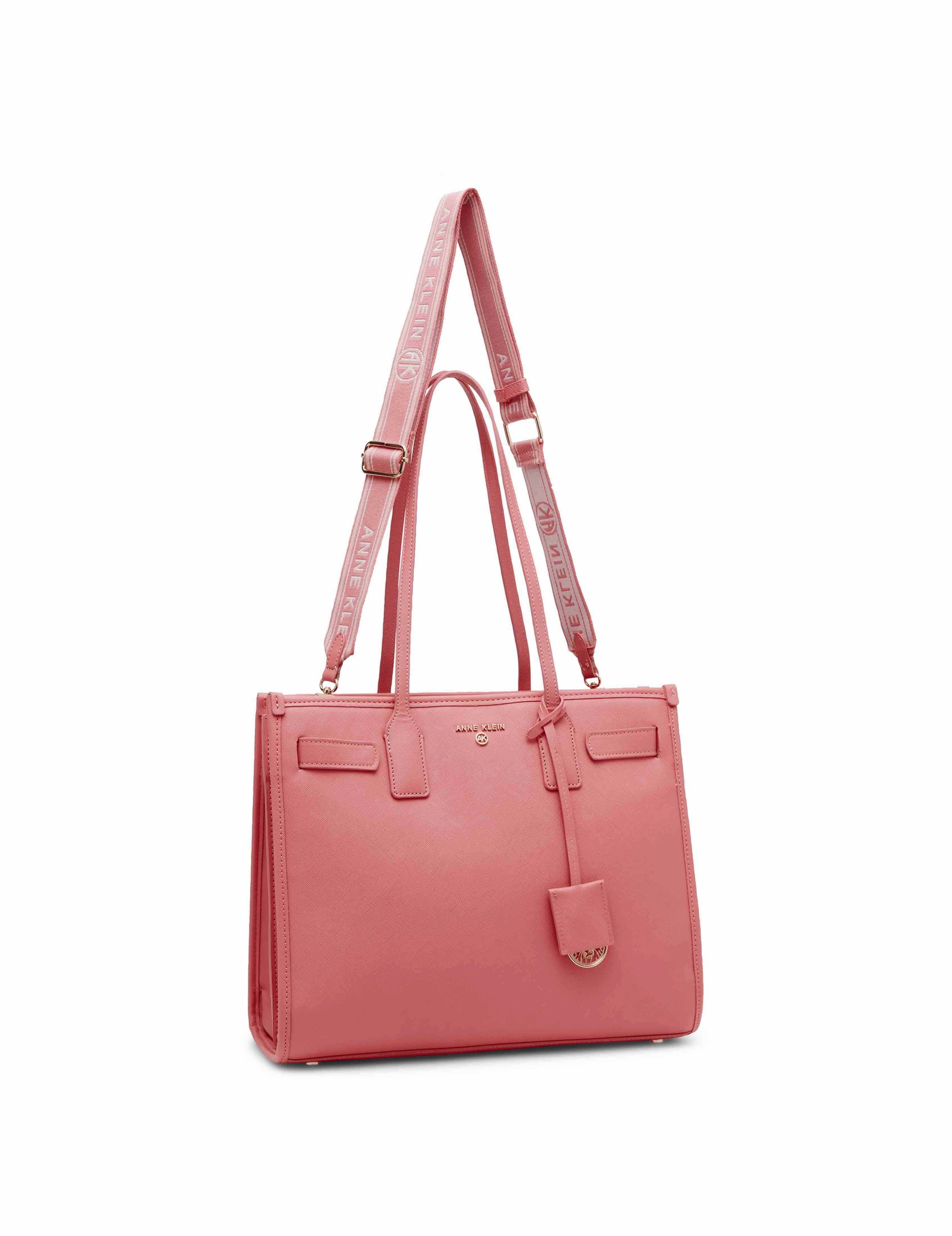 Large Structured Tote With Luggage Tag