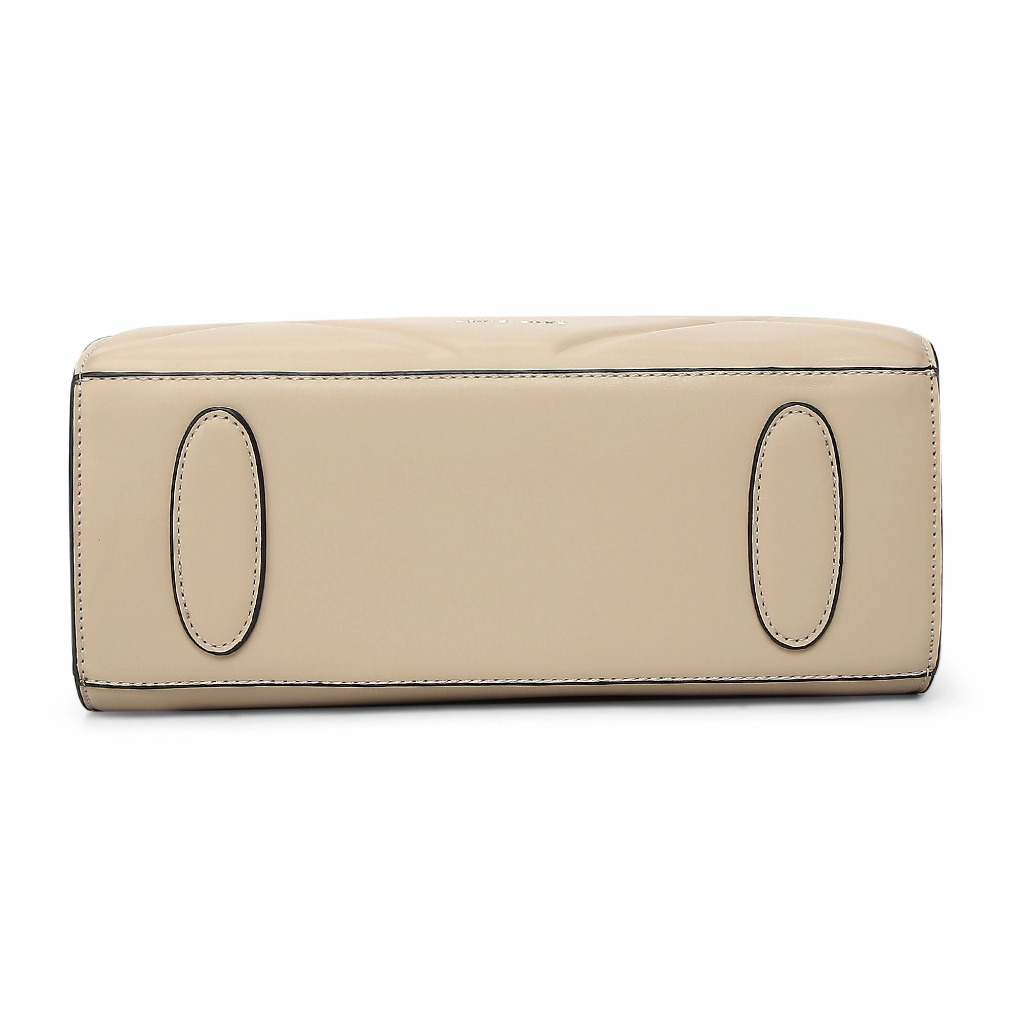 Lavie Luxe Quare Beige Medium Women's Satchel