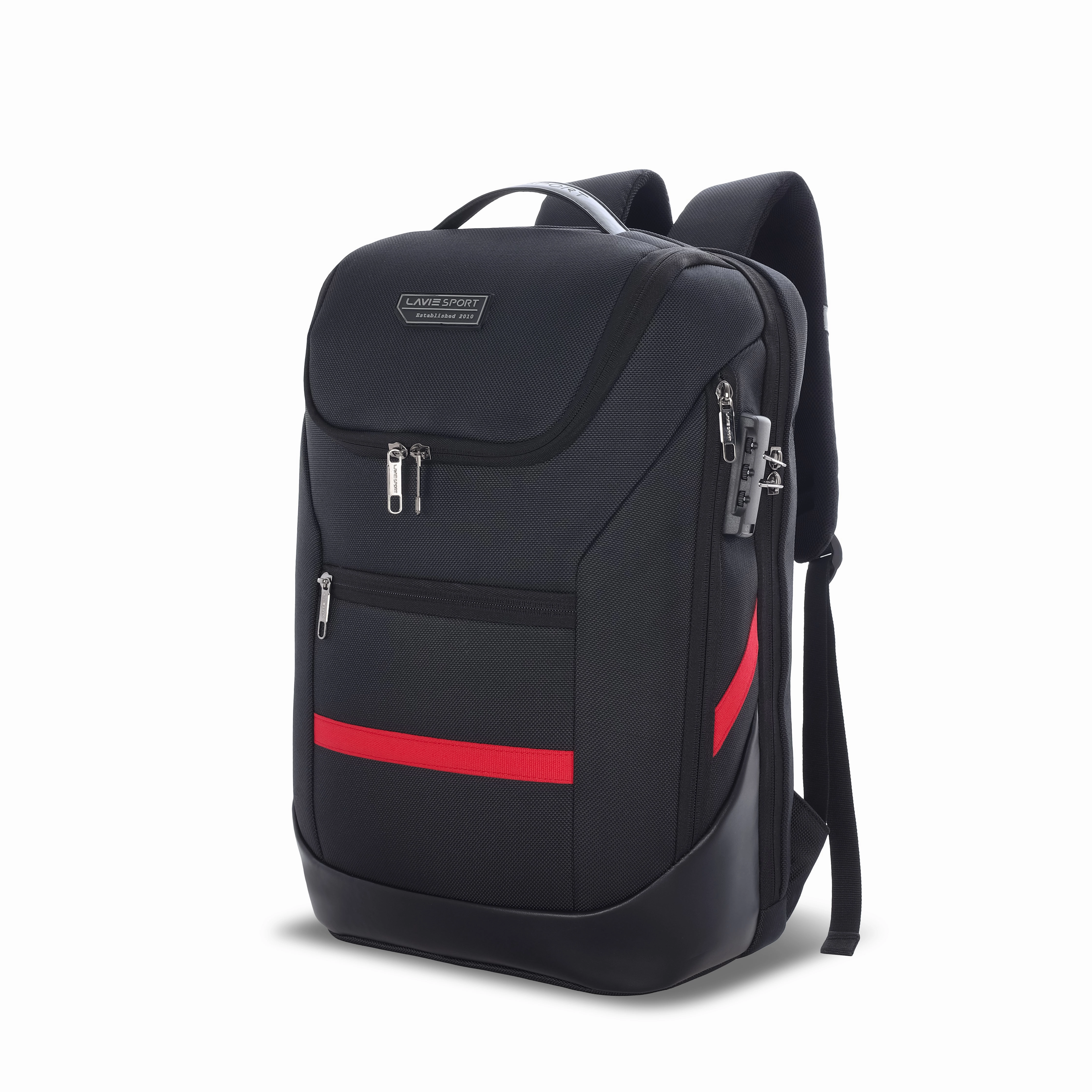 Lavie Sport Emperor 24L Anti-theft Laptop Backpack For Boys & Girls- Black & Choco Colour