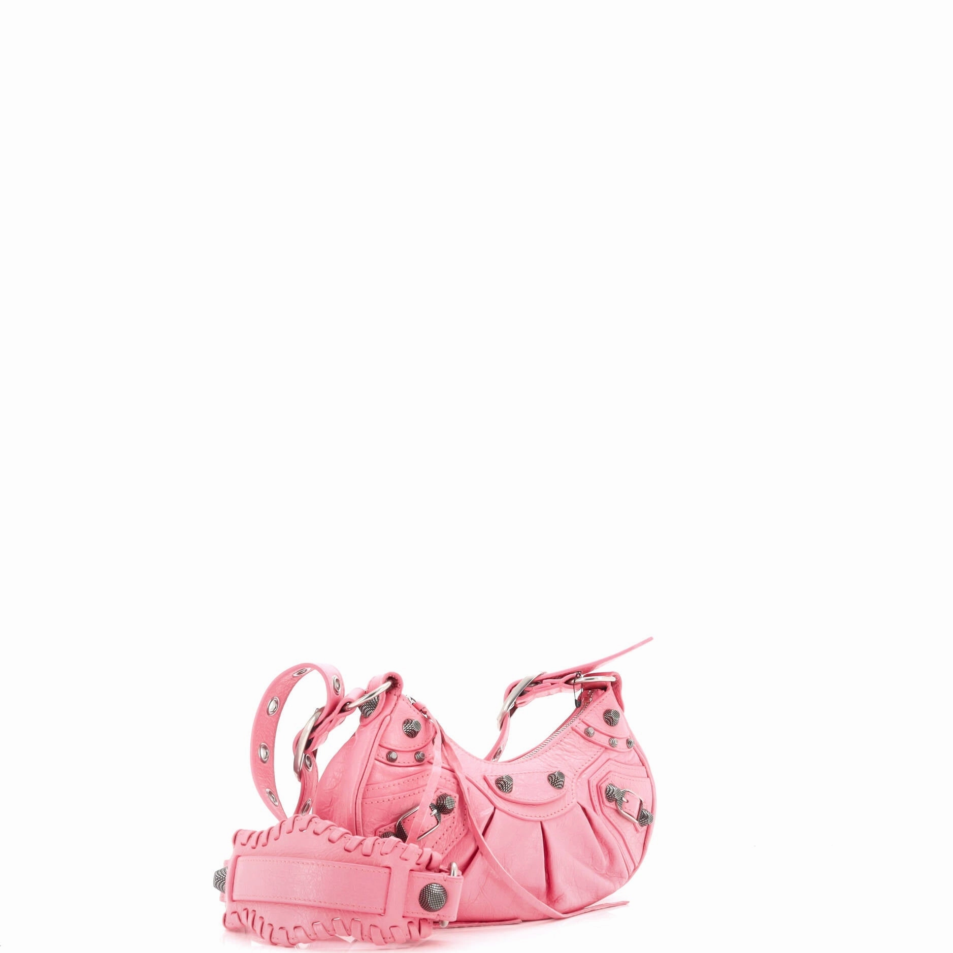 Le Cagole Giant Studs Shoulder Bag Leather XS
