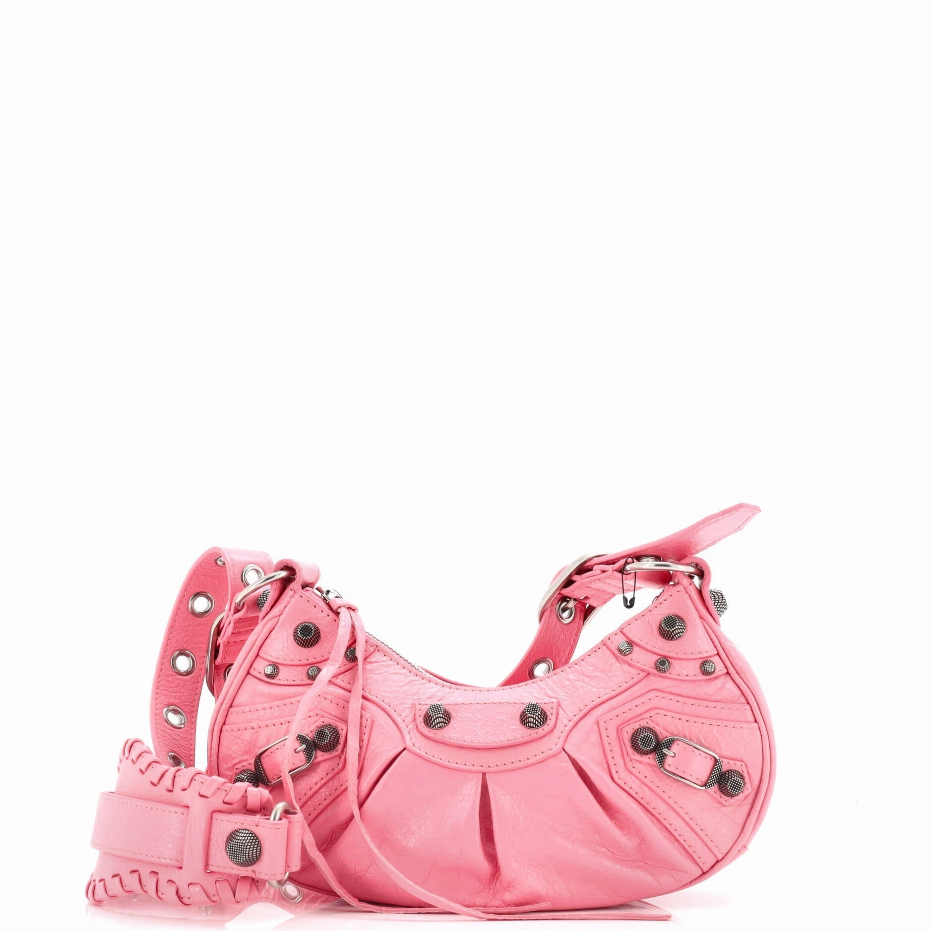 Le Cagole Giant Studs Shoulder Bag Leather XS