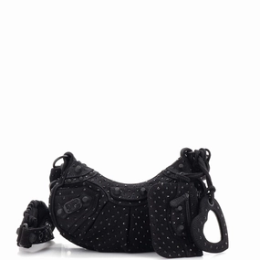Le Cagole Giant Studs Shoulder Bag Rhinestones XS