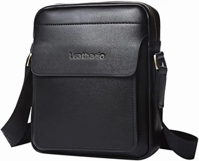 Leathario Crossbody Bag For Men Vegan Leather Shoulder Messenger Purse Sling Satchel Bag For Work Business Travel