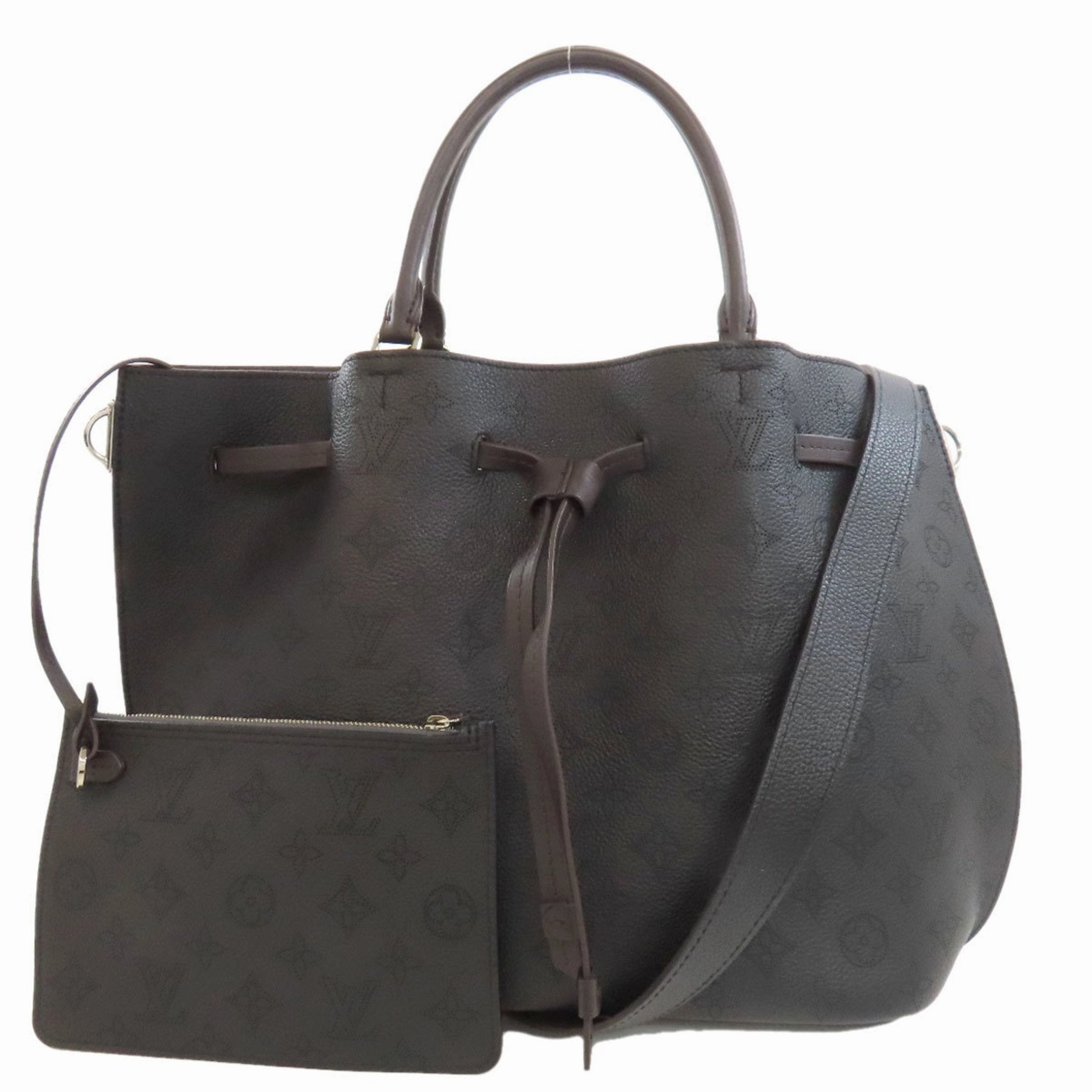 Leather Girolata Handbag with Pouch and Shoulder Strap
