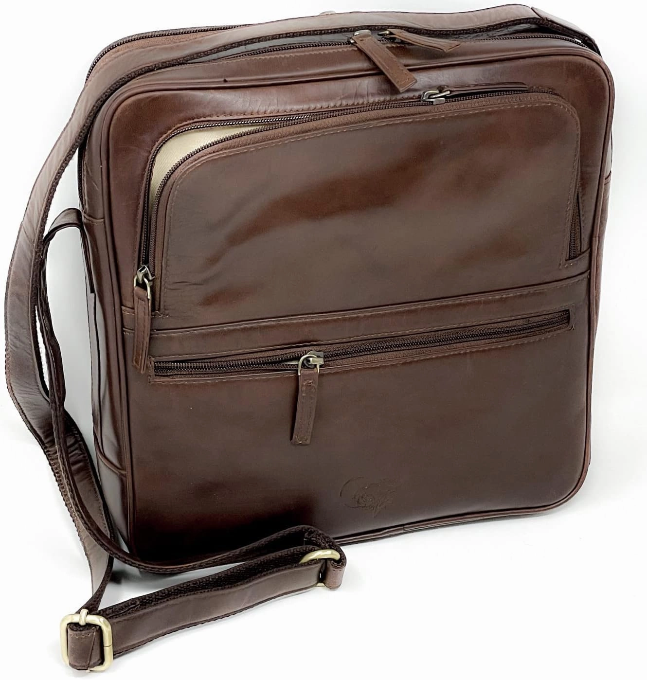 Leather Messenger Bag for Artists, 12x11.5 inches, Crossbody Style for Laptops, Briefcase Alternative, perfect for Creatives, Designers and Architects