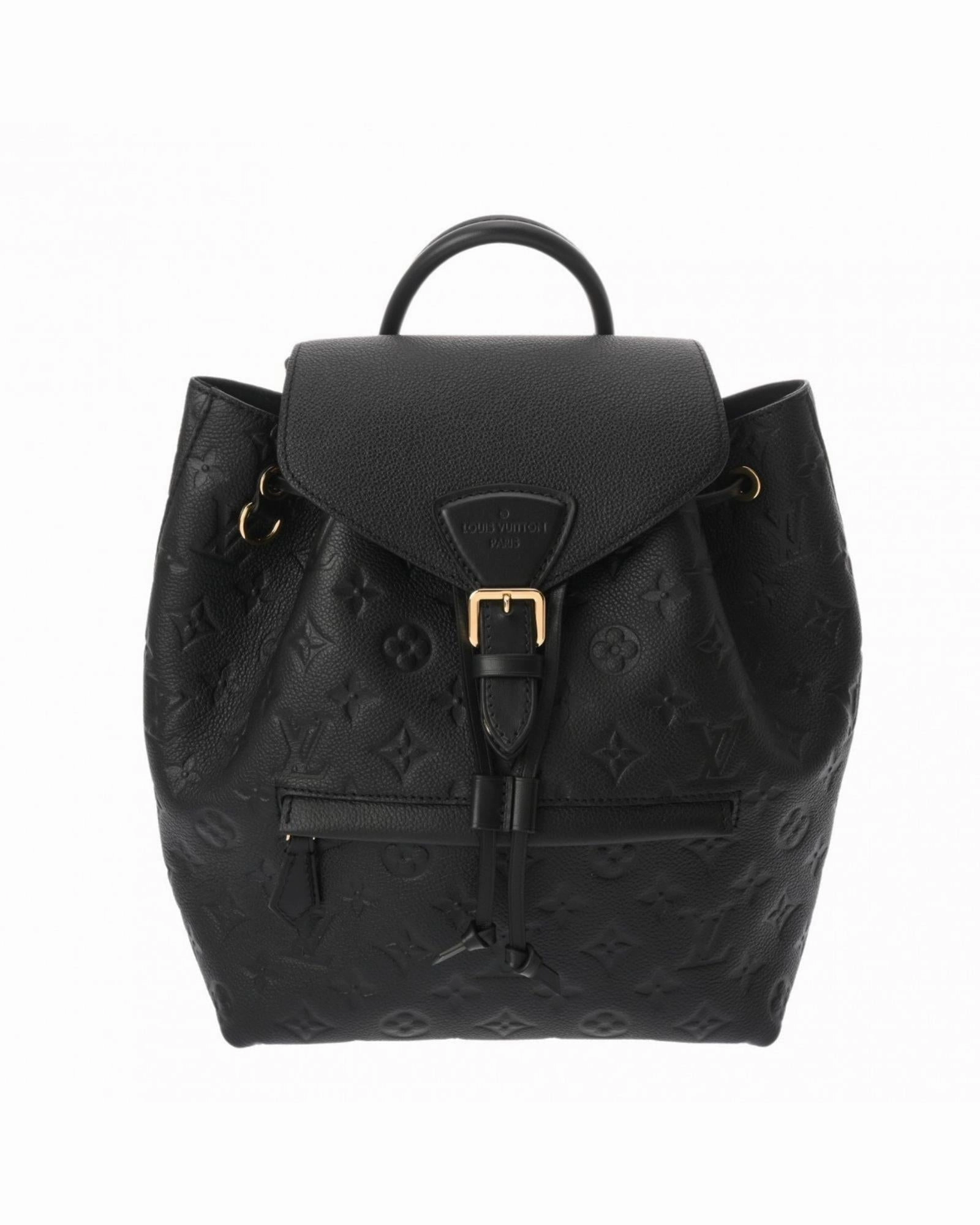 Leather Montsouris Backpack with Charm and Dust Bag