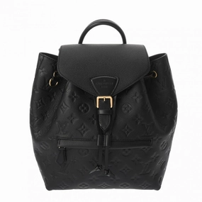 Leather Montsouris Backpack with Charm and Dust Bag