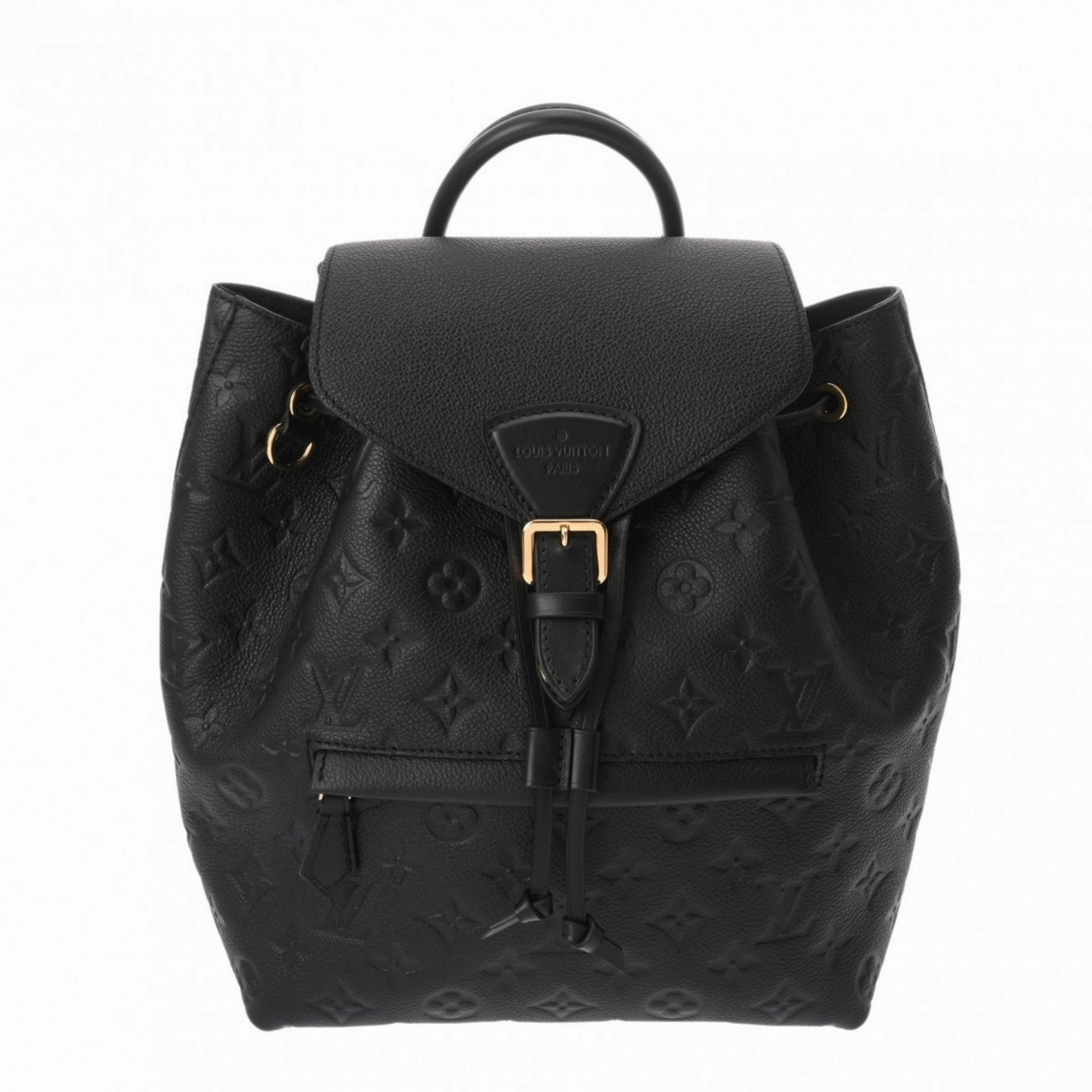 Leather Montsouris Backpack with Charm and Dust Bag
