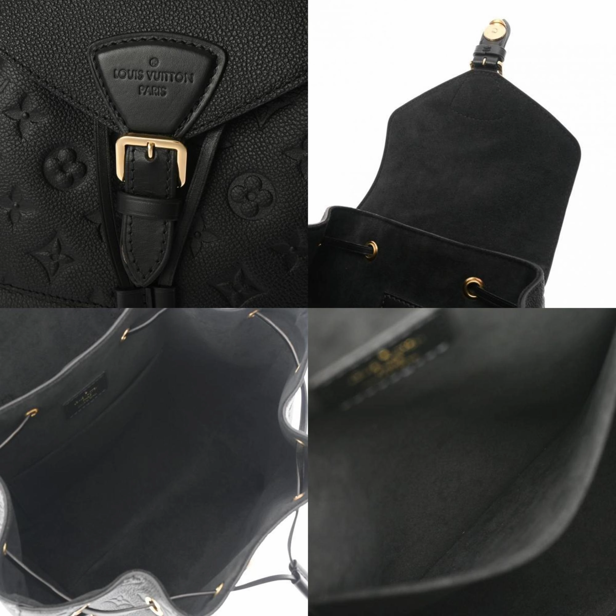 Leather Montsouris Backpack with Charm and Dust Bag