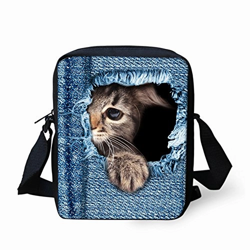 Ledback Fashion Messenger Bag For Women Cute Cat Handbag Girls Purse Shoulder Bag