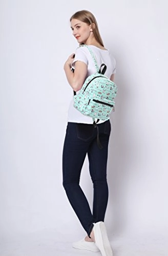 Lightweight Canvas Mini Backpack for Women, Teens (Cat Blue Small V2)