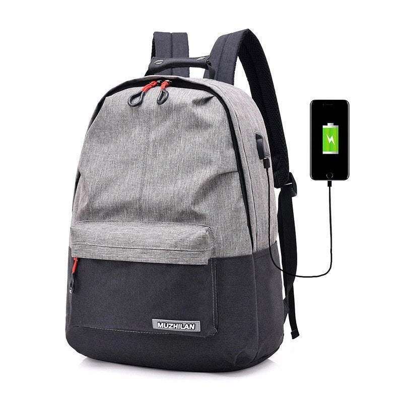 Litthing Backpacks Men Back Pack for School Bag Bagpack Women College Canvas Backpack usb Charger Charging Schoolbag Laptop