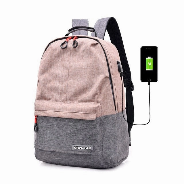 Litthing Backpacks Men Back Pack for School Bag Bagpack Women College Canvas Backpack usb Charger Charging Schoolbag Laptop