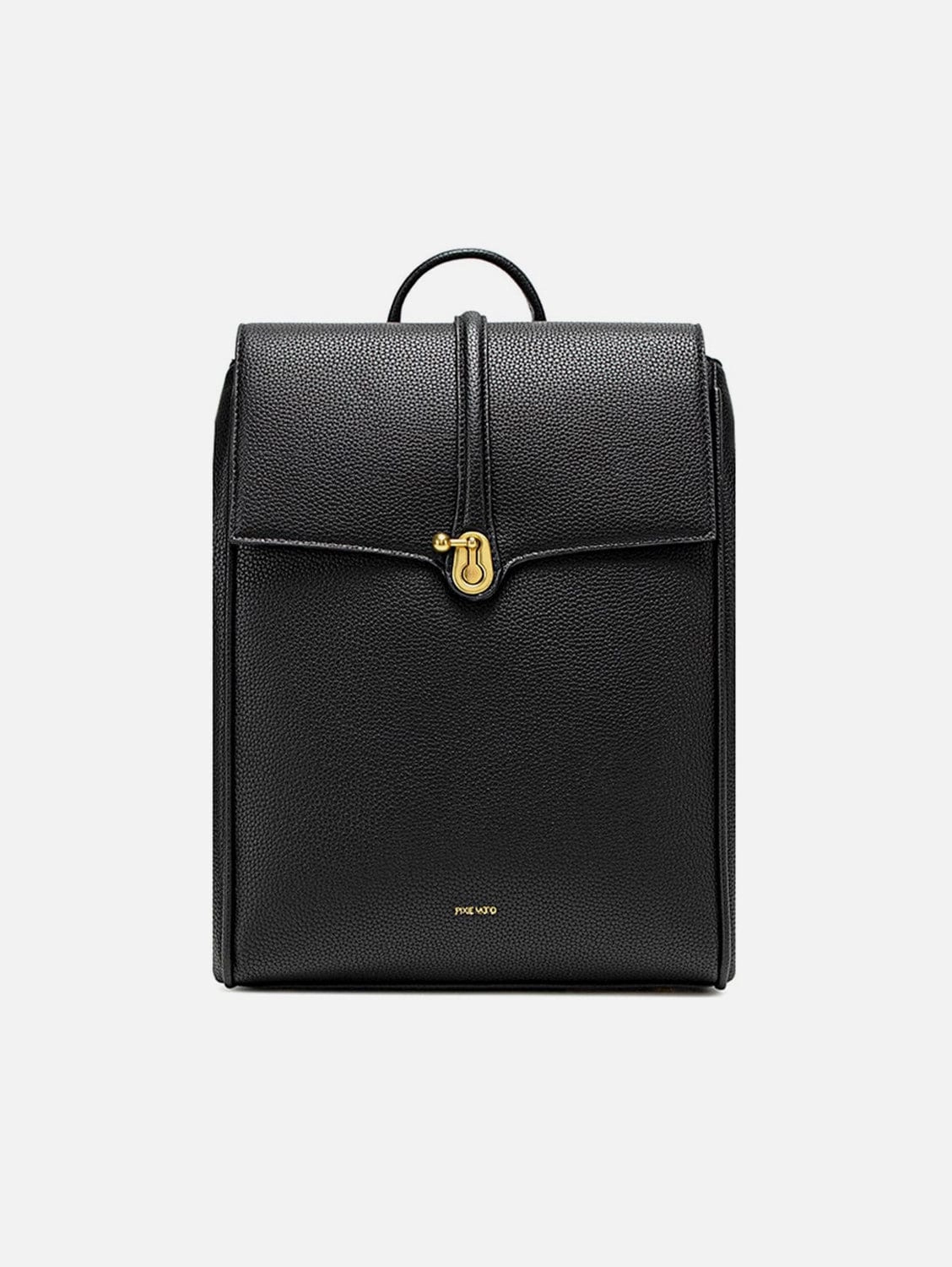 Lock Vegan Leather Backpack | Black Pebbled