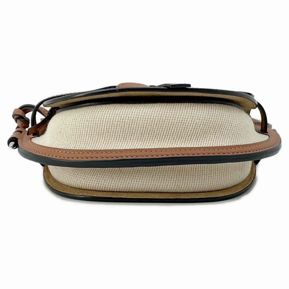 LOEWE Gate Shoulder Bag Beige/Brown Canvas Leather Size Mini