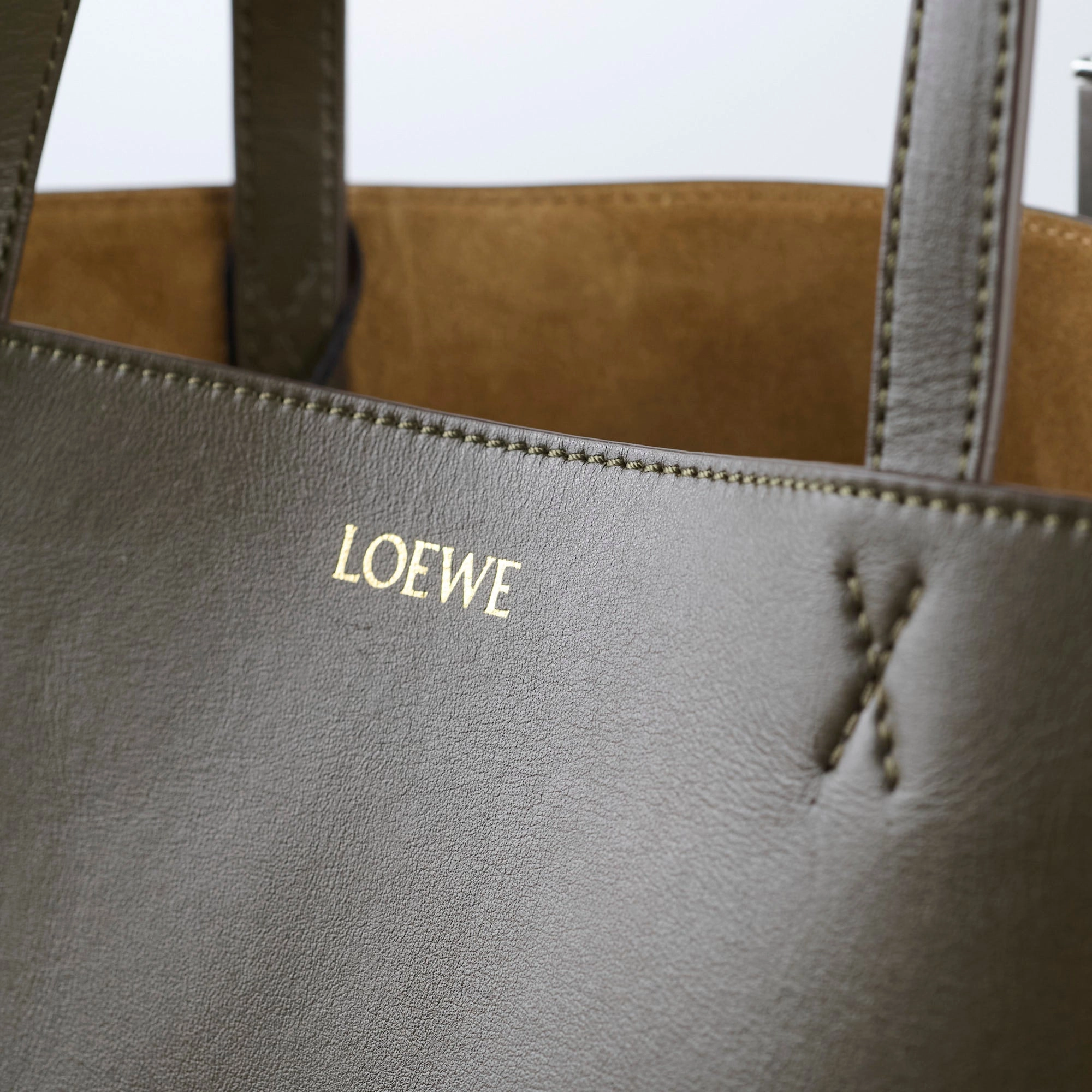 Loewe Medium Fold Tote Dark Khaki