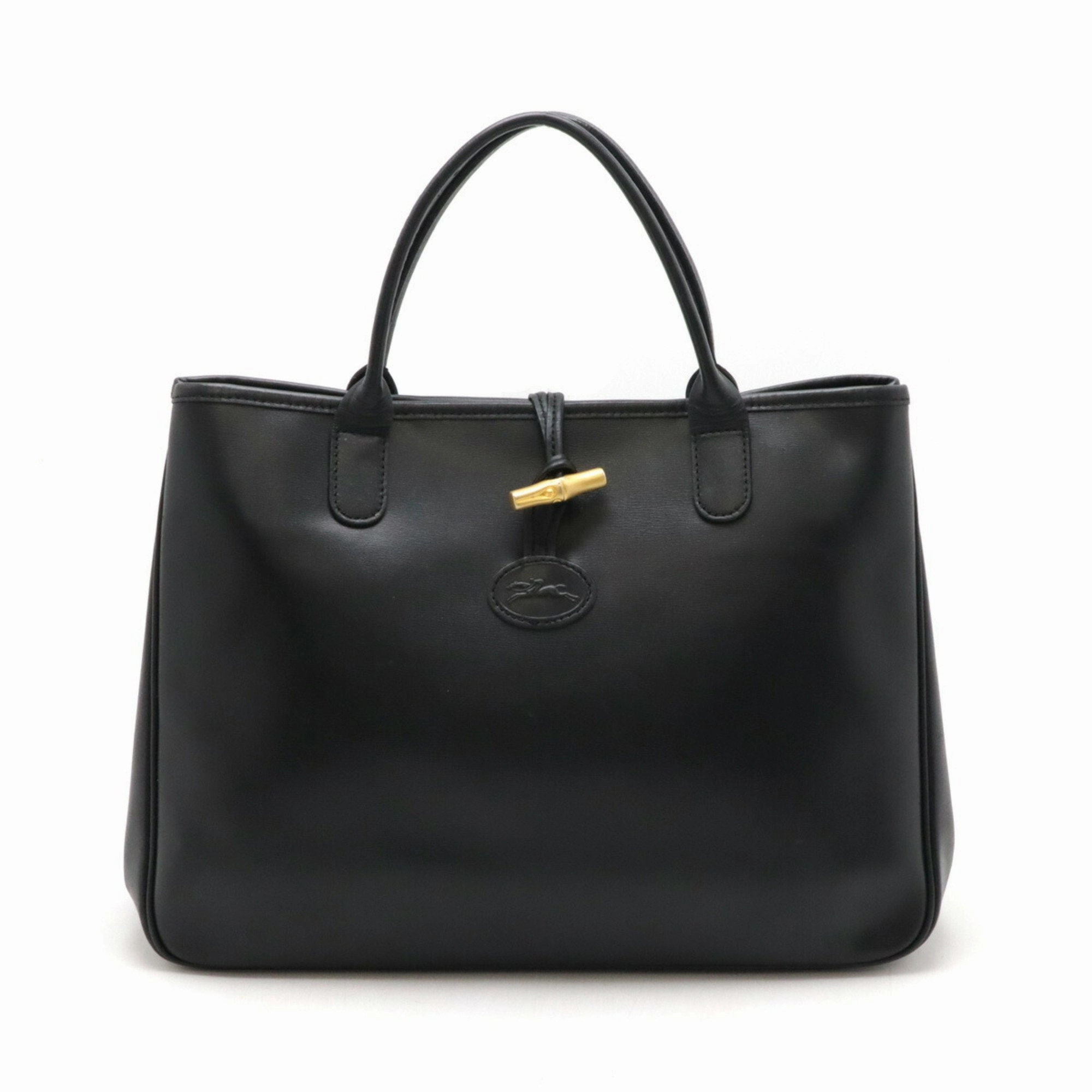 Longchamp Leather Handbag Tote Bag (Pre-Owned)