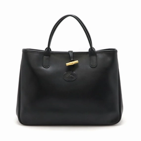 Longchamp Leather Handbag Tote Bag (Pre-Owned)