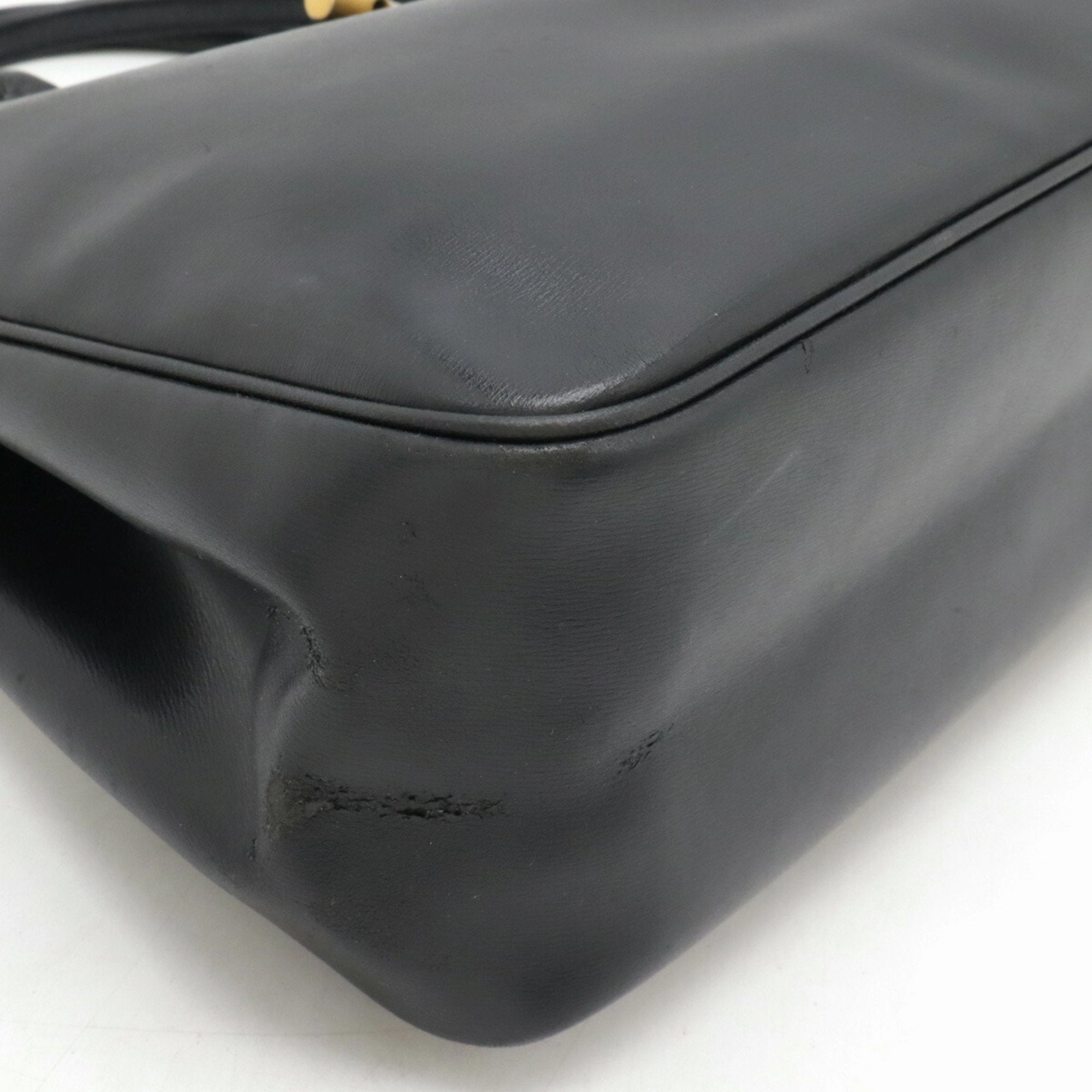 Longchamp Leather Handbag Tote Bag (Pre-Owned)