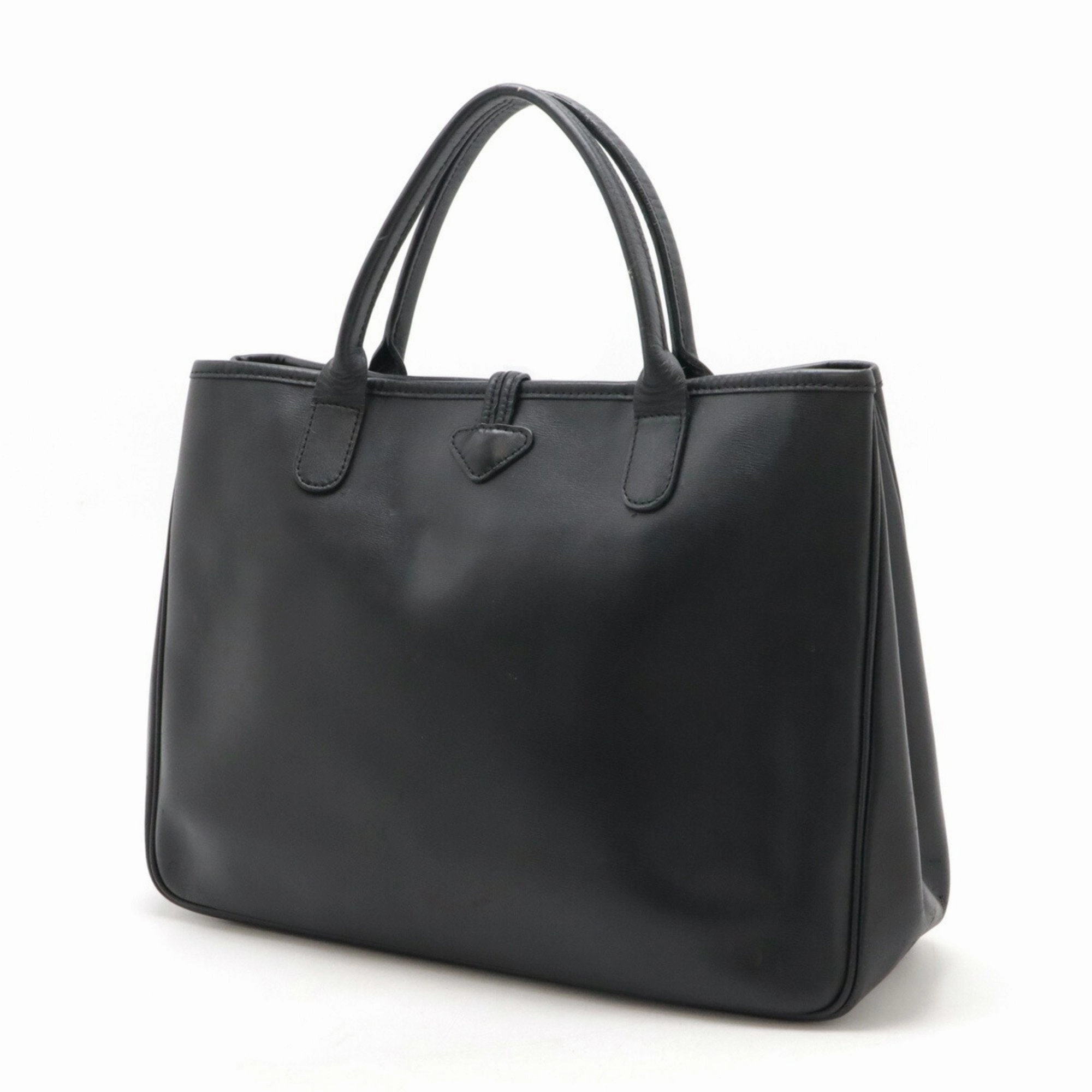Longchamp Leather Handbag Tote Bag (Pre-Owned)