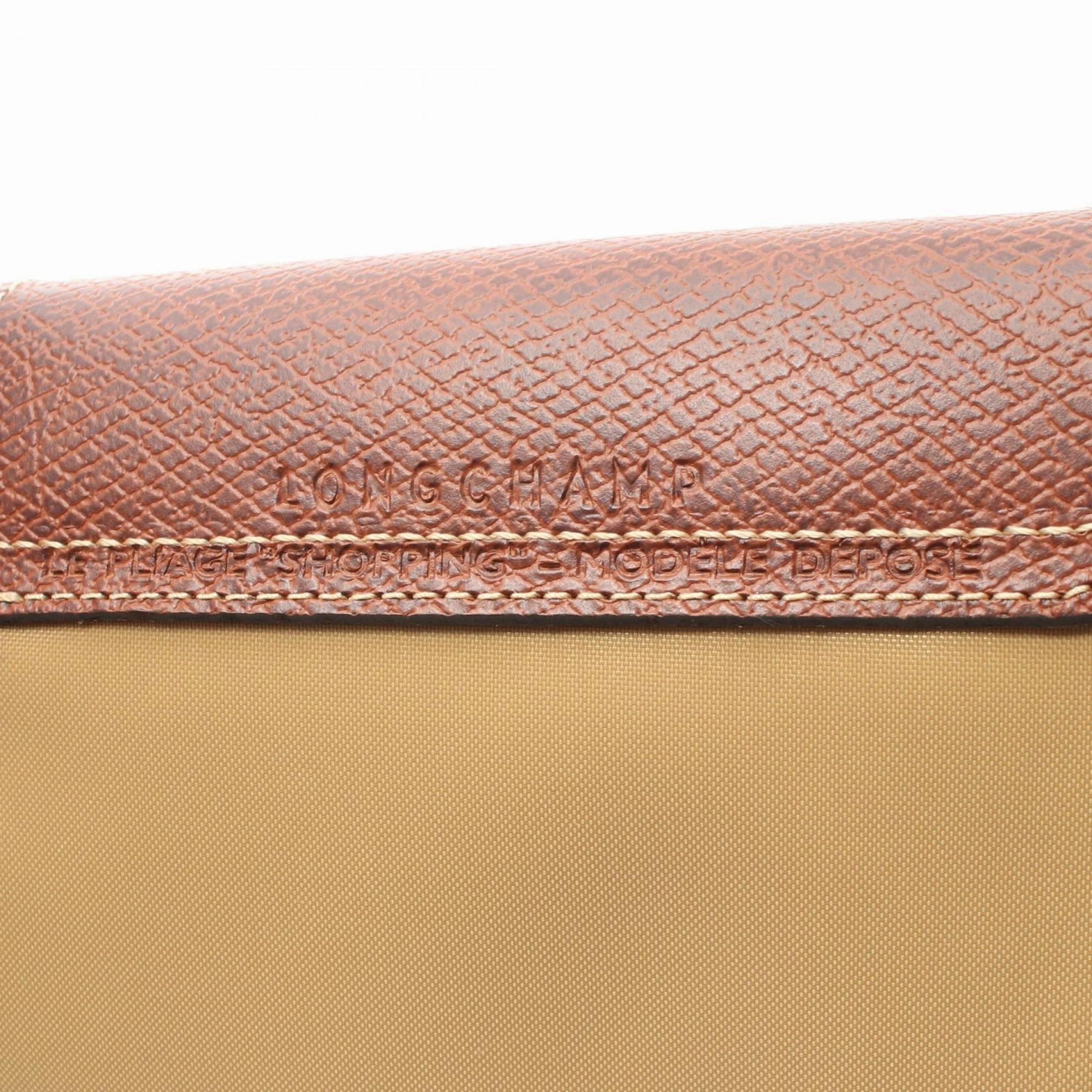Longchamp  Nylon Leather Tote Bag (Pre-Owned)